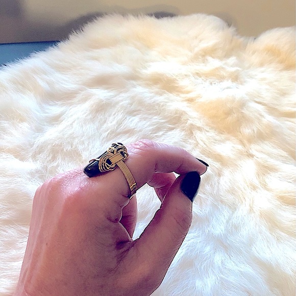 Artisan Jewelry - Black Jasper Ring 14kt